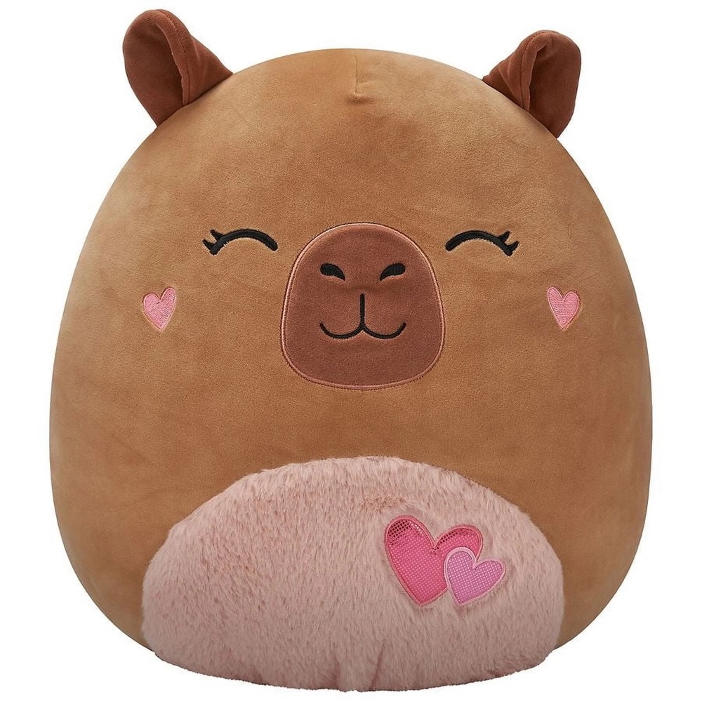 Squishmallows Tan and Pink Plush Lijjian hearts